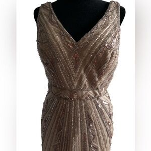 Erentul Sleeveless Maxi Tulle Mermaid Embroidered Wedding Guest Dress